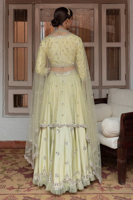 House of Dasmaya Mirror Embroidered Blouse Lehenga Set 