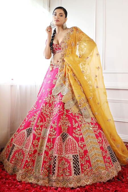 Pallavi Poddar Mansion Mughal Embroidered Bridal Lehenga Set 