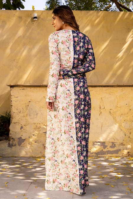 Suruchi Parakh Front Twisted Printed Gown 