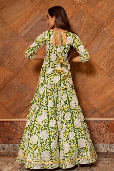 Pomcha Jaipur Kavya Cotton Floral Print Kurta Set 