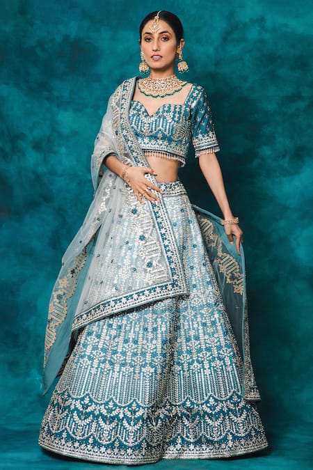 Mehar Gota & Resham Embroidered Bridal Lehenga Set 