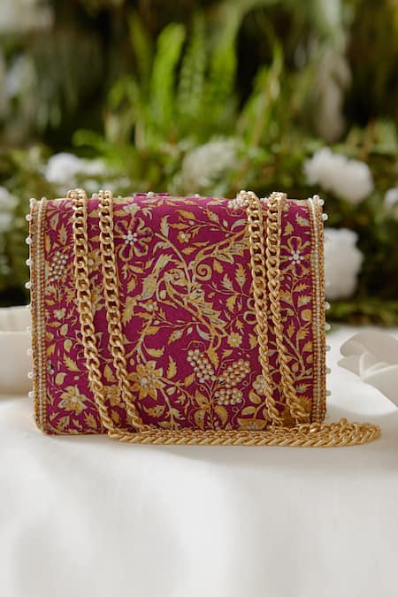 The Garnish Company Malti Brocade Print Sling Bag 
