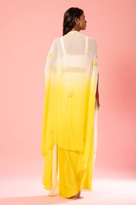 Quench A Thirst Ombre Jacket & Pre-Draped Dhoti Skirt Set 