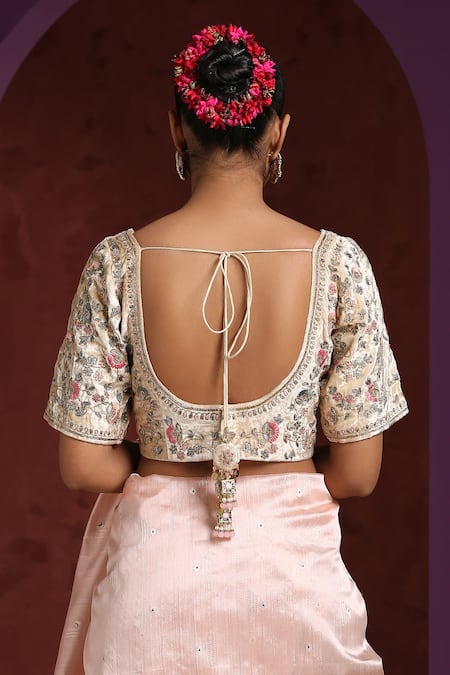 Weaver Story Hand Embroidered Velvet Blouse 