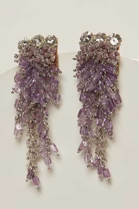 Purple Paradise Bridal Dangle Earrings - Abhika Jewels