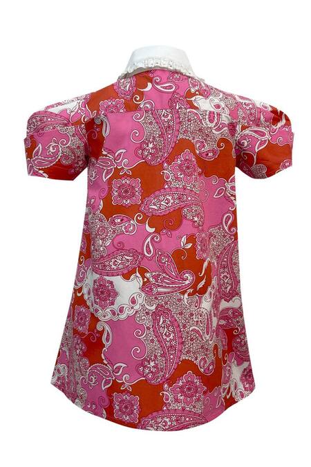 Shop Jasmine And Alaia Pink Cotton Paisley Pattern Shirt Dress at Aza Fashions Shop_Jasmine And Alaia_Pink Cotton Paisley Pattern Shirt Dress_at_Aza_Fashions