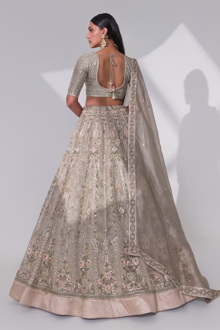 Taisha Floral Crystal Embellished Bridal Lehenga Set 