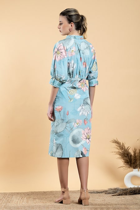 Divi By Sonal Khandelwal Lotus Print Shirt Dress 