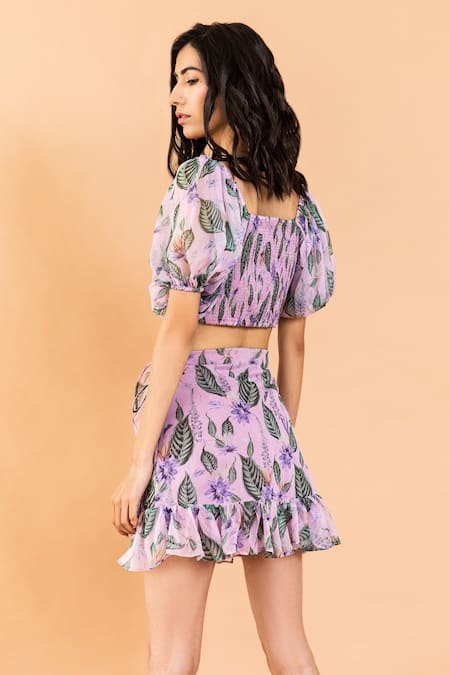 Aroop Shop India Laurell Aster Print Skirt Set 
