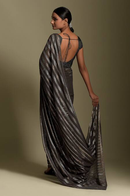 Hit Grey Banarasi Saree – MySilkLove