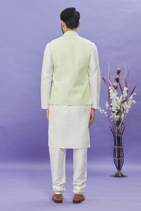 Arihant Rai Sinha Floral Thread Embroidered Bundi 