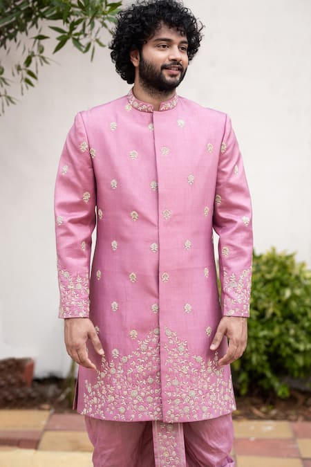Hilo Design Zardozi Embroidered Sherwani Set 