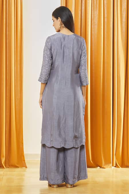 Label Shristi Chetani Bird Placement Embroidered Kurta Set 