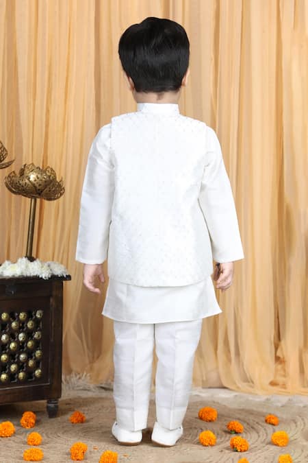 The Little Celebs Sequin Embroidered Bundi & Kurta Set 