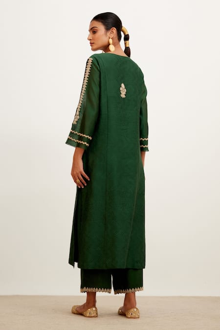 Devnaagri Geometric Block Print Kurta Set 