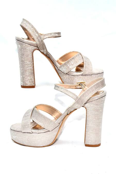 Shop_Foot Fuel_Pink Glitter Brideyl Stripe Textured Heels _at_Aza_Fashions