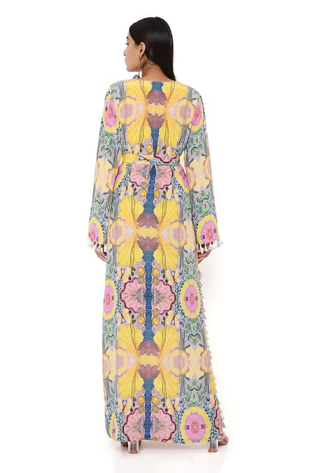 PS Pret By Payal Singhal Enchanted Print Tassel Hem Kaftan 