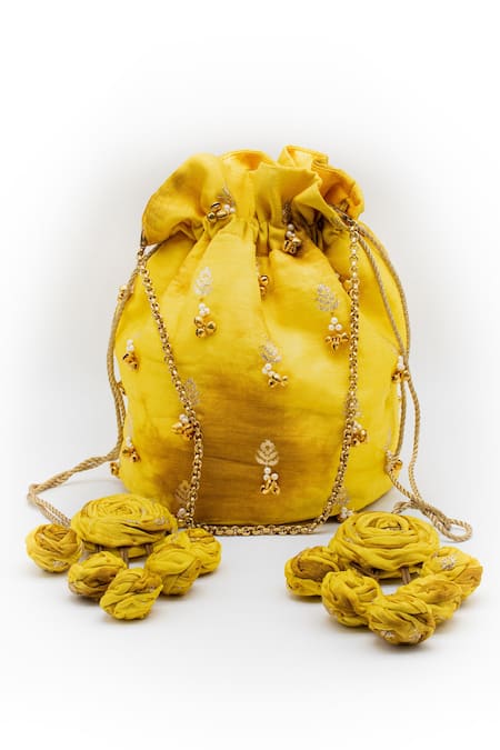 Vareli Bafna Sand Tie-Dyed Potli Bag 