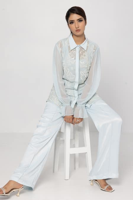 Sartoriale Sequins Hand Embroidered Shirt & Pant Set 