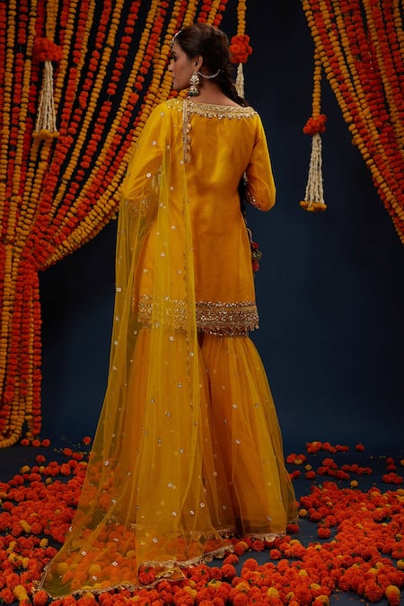 Preeti S Kapoor Round Neck Kurta Gharara Set 