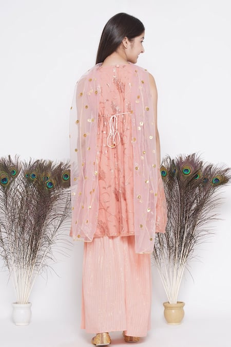 Little Bansi Sequin Embroidered Kurta Sharara Set 