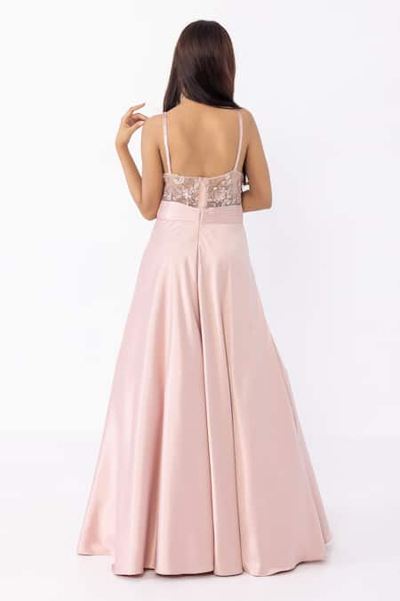 Sartoriale Floral Embroidered Bodice Gown 