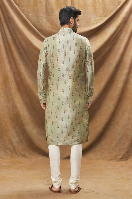 Arihant Rai Sinha Botanical Print Kurta & Churidar Set 