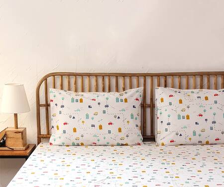 Shop House This White Print The Babys Dayout Bedsheet Set at Aza Fashions Shop_House This_White Print The Babys Dayout Bedsheet Set_at_Aza_Fashions