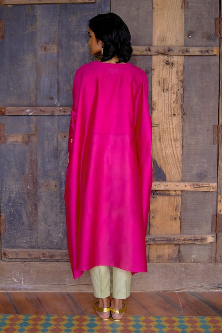 Shikha Mehta Silk Chanderi Kaftan & Pant Set 