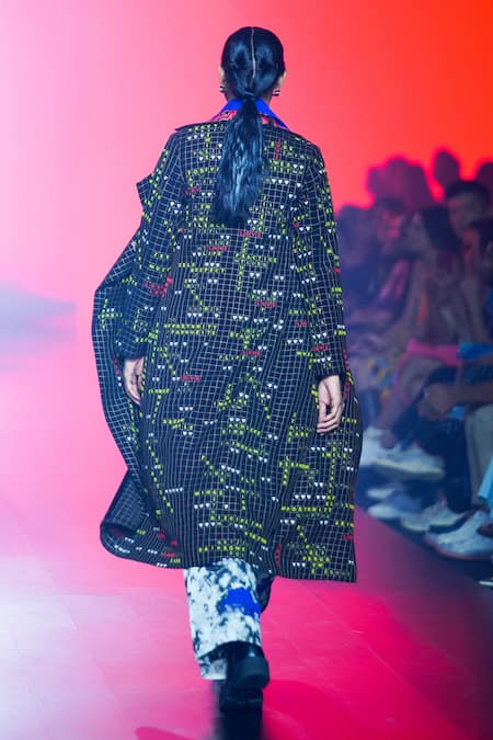 Shahin Mannan Crossword Embroidered Coat & Pant Set 