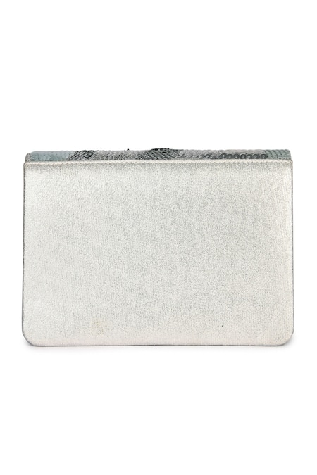 The Purple Sack Leather Embroidered Clutch 