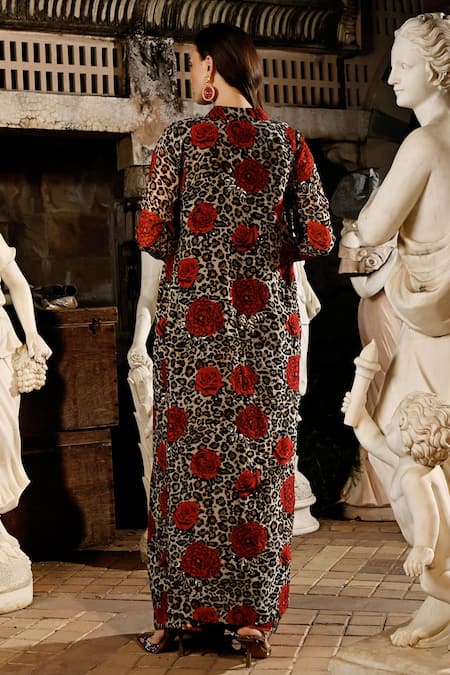 Sanam Marie Floral Pattern Jacket Saree Set 