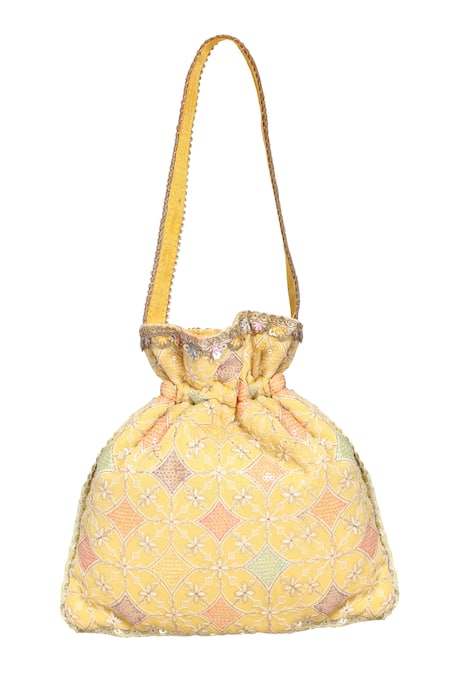 Fuchsia by aashaka mehta Thread Embroidered Potli Bag 