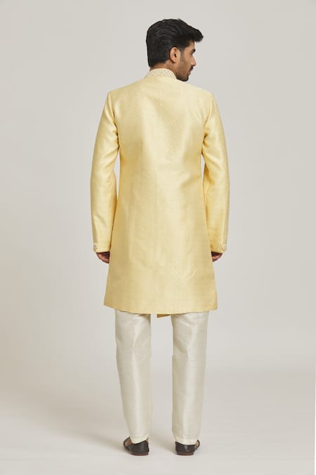 Arihant Rai Sinha Floral Pattern Overlap Sherwani Set 