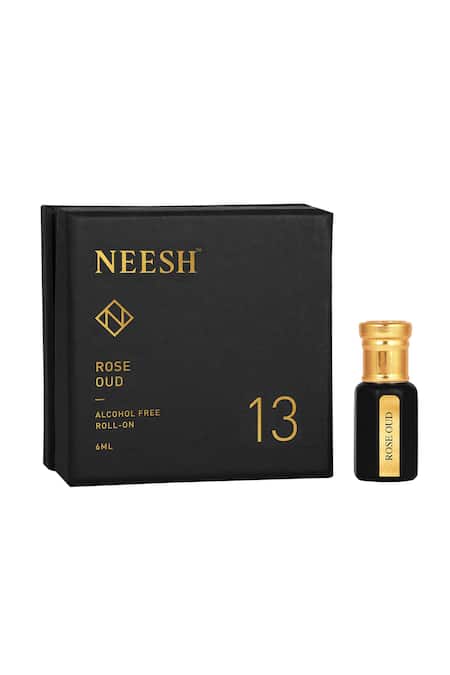 Shop Neesh Black Rose Oud Roll On Perfume at Aza Fashions Shop_Neesh_Black Rose Oud Roll On Perfume_at_Aza_Fashions