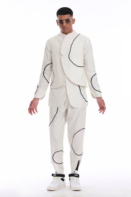 Antar Agni Big Moth Circles Embroidered Shirt 