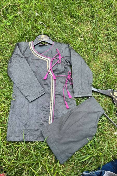 Swati Golyan Checkered Hand Quilted Angarkha Set 