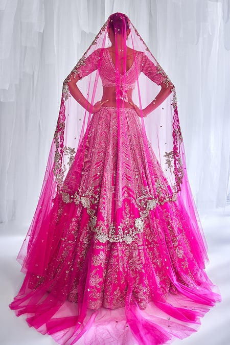 Dolly J Cynthia Raw Silk Embroidered Bridal Lehenga Set 
