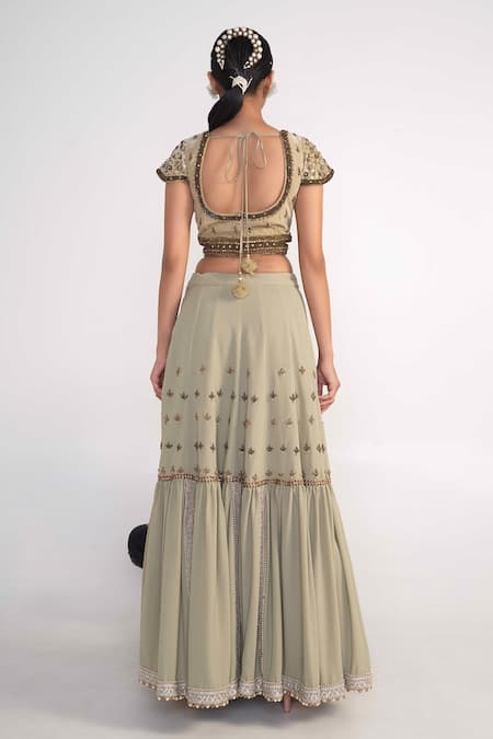 Merge Design Floral Embroidered Lehenga Set 