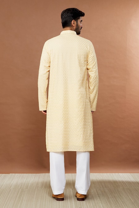 Shop Aham-Vayam Beige , Satin Sequins Floral Embroidered Kurta Set at Aza Fashions Shop_Aham-Vayam_Beige , Satin Sequins Floral Embroidered Kurta Set _at_Aza_Fashions