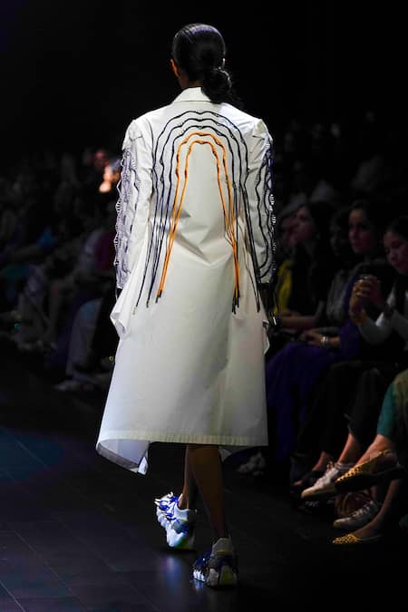 Nitin Bal Chauhan 3D Cord Embroidered Full Sleeve Dress 