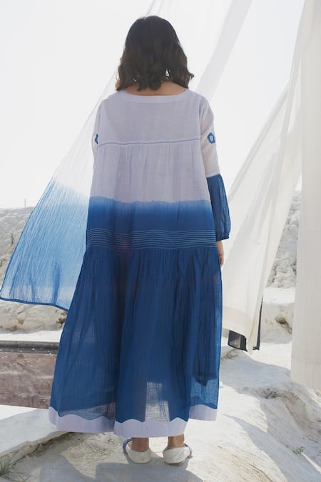 The Loom Art Ombre Embroidered Flowers Dress 