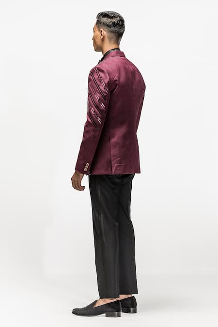 Asuka Metallic Stripe Pattern Blazer & Trouser Set 