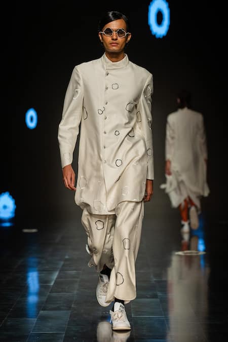 Antar Agni Moth Circles Embroidered Shacket 