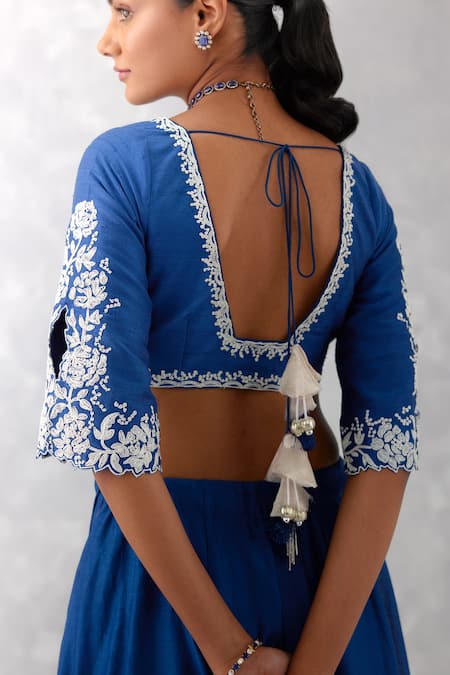 Devnaagri Floral Embroidered Lehenga Set 