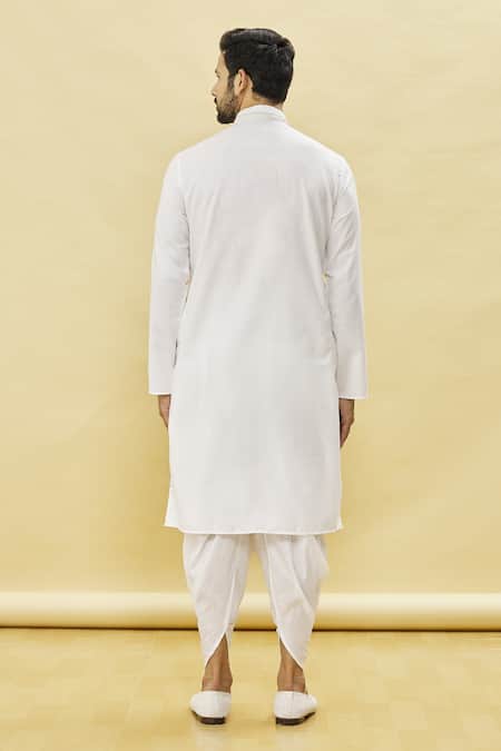 Shop Samyukta Singhania Off White Cotton Plain Kurta And Dhoti Pant Set at Aza Fashions Shop_Samyukta Singhania_Off White Cotton Plain Kurta And Dhoti Pant Set _at_Aza_Fashions