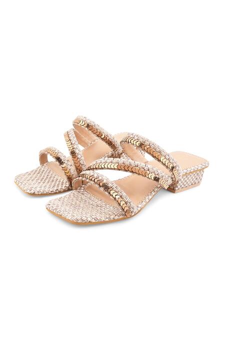 Rhinestone block heel online sandals