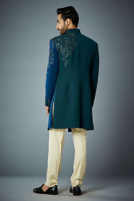 Gargee Designers Combination Placement Embroidered Bandhgala Set 