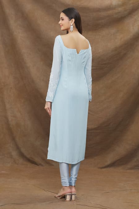 Kanj By Priyanka A Sakhuja Embroidered Kurta Churidar Set 