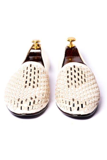Shop_Artimen_Off White Embroidery, Mirrors Hand Mespad _at_Aza_Fashions